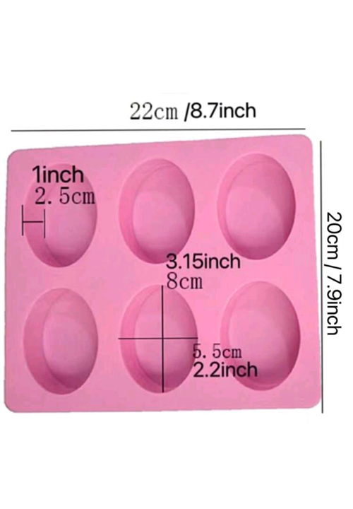 6 Cavity Oval Soap Mould