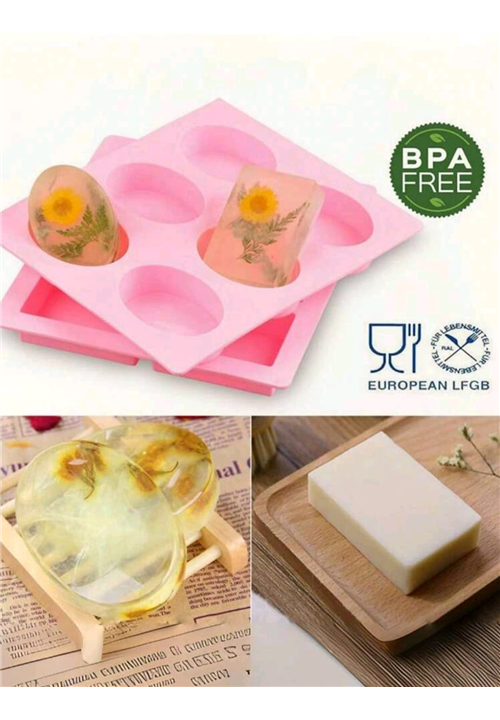 6 Cavity Oval Soap Mould