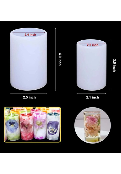 2pcs Round Pillar Candle Mould