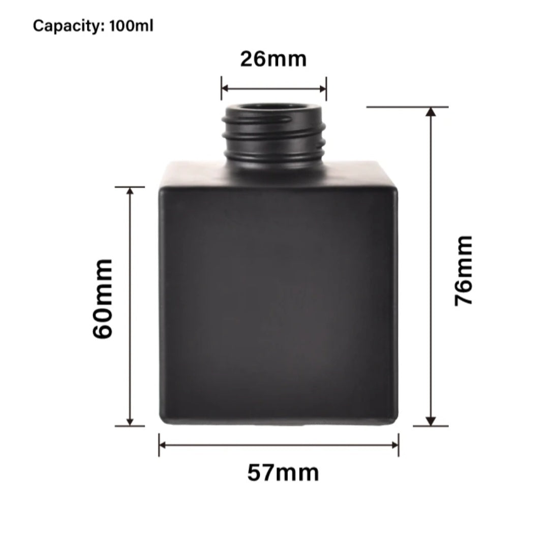 100ml Matte Black Diffuser Jar with Gold Lid