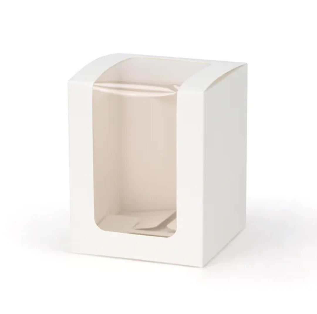 Front & Top Window Display Box – White (8 × 8 × 10 cm)