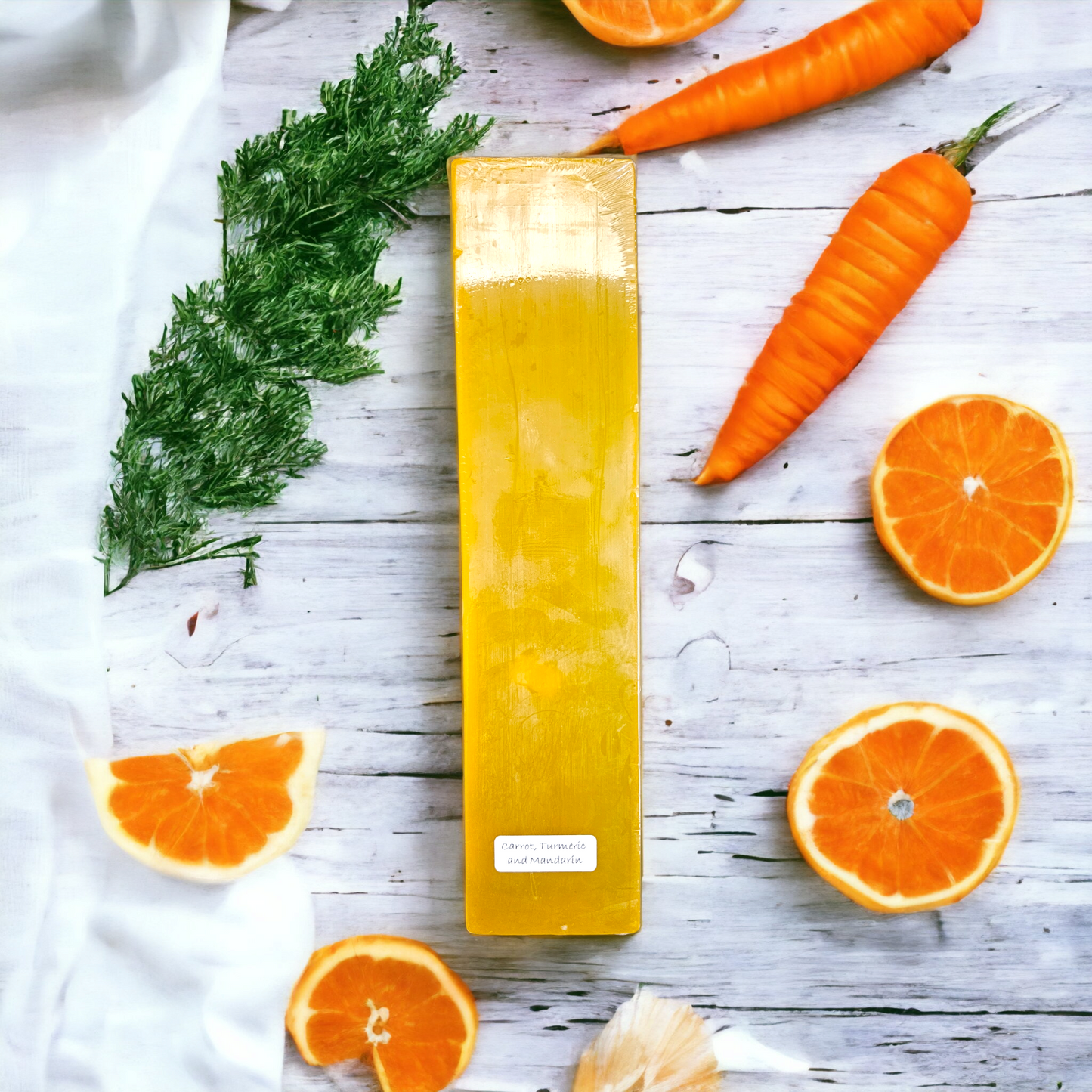 Carrot, Tumeric and Mandarin Glycerine Melt and Pour Soap Base 1kg