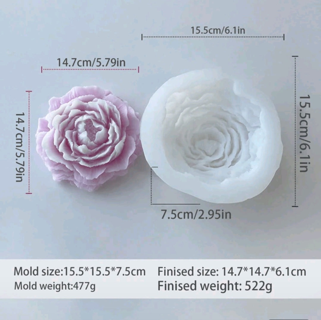 Rose Peony Candle Mould