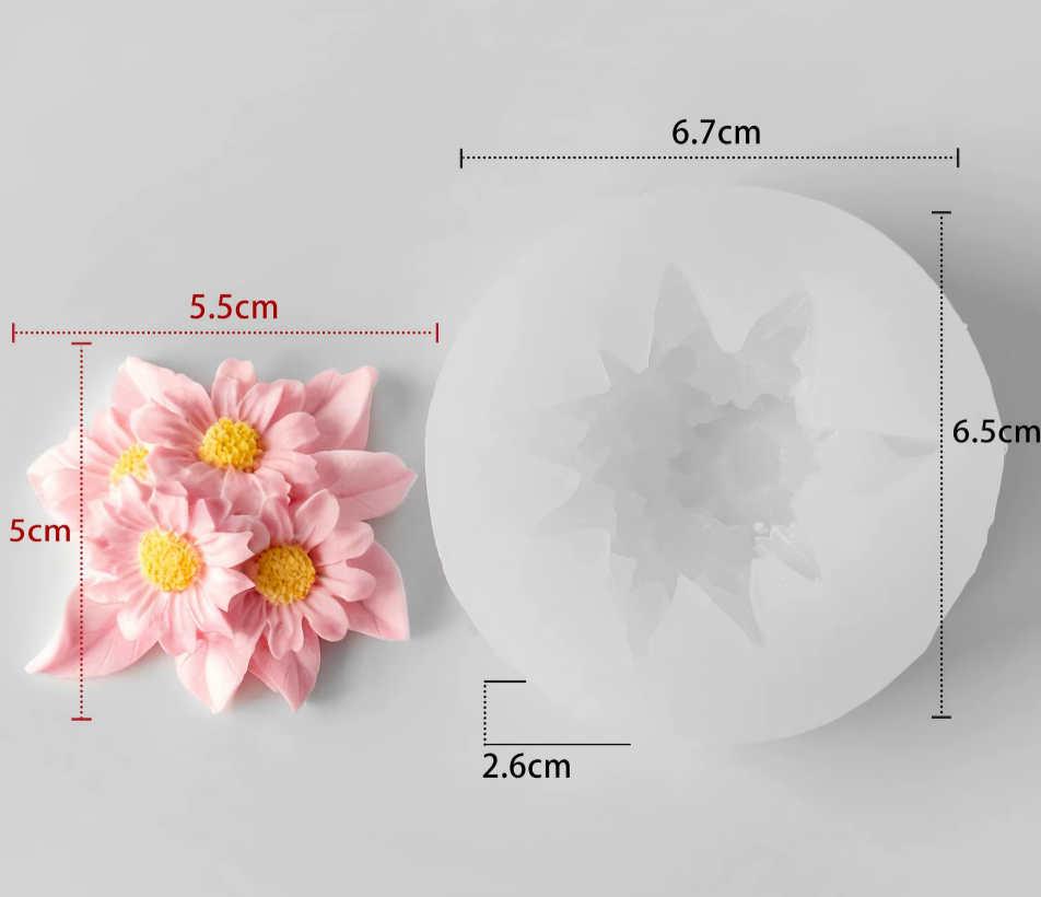 3D Daisy Flower Cluster Silicone Mould