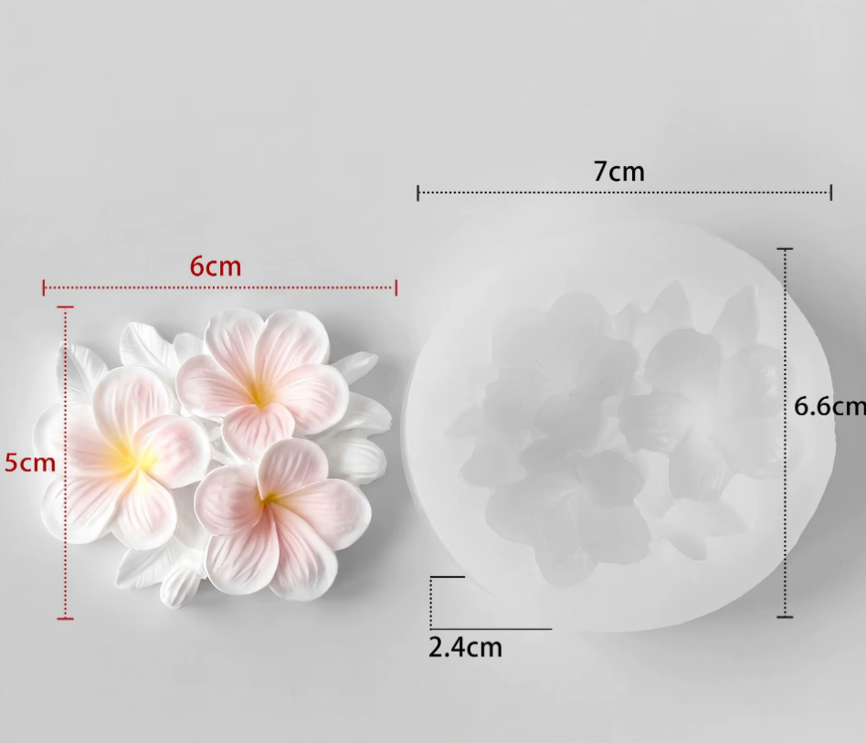 3D Plumeria Flower Cluster Silicone Mould