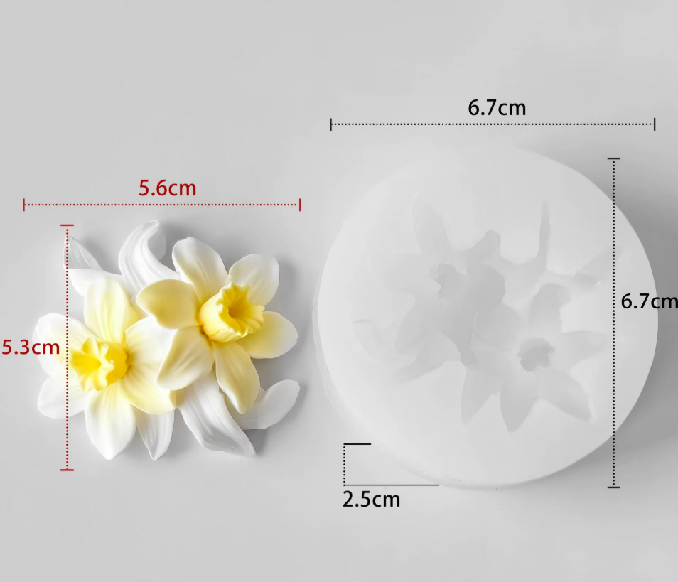 3D Daffodil Flower Cluster Silicone Mould