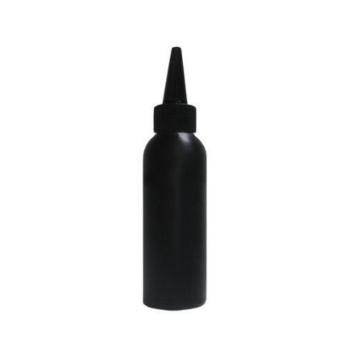 100ml Black Boston HDPE Plastic Bottle with Black Oil Spout