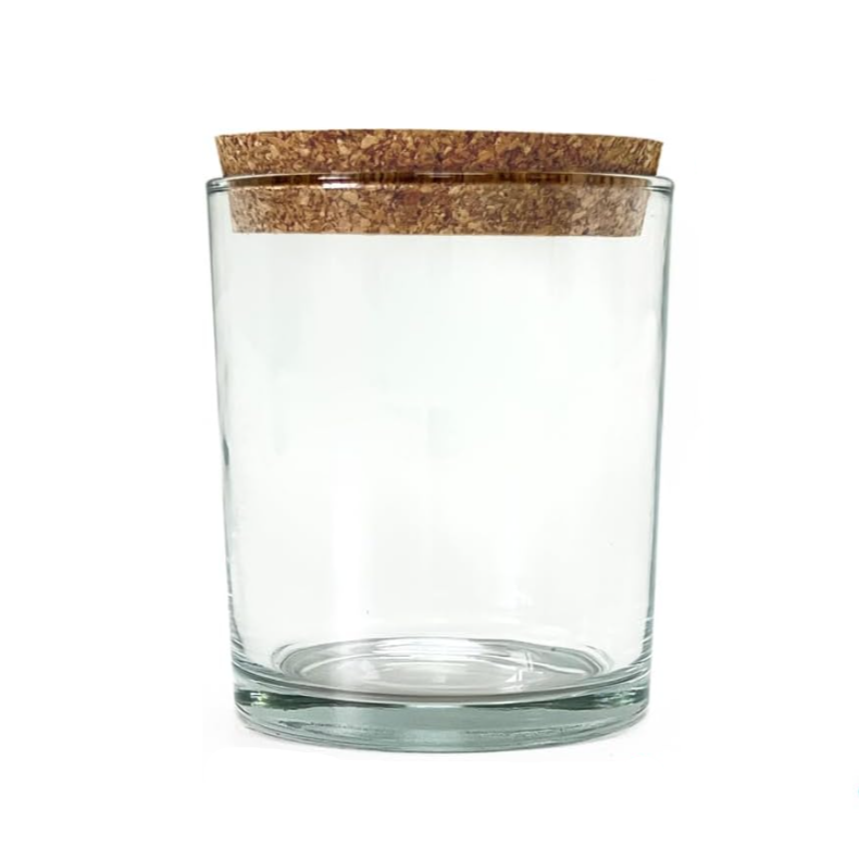 250ml Clear Glass Candle Jar with Cork Lid