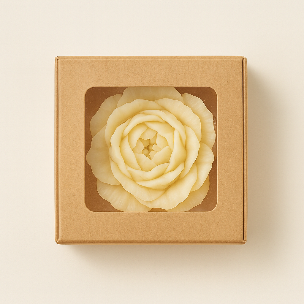 Flat Top Window Display Box – Kraft (9 × 9 × 4 cm)