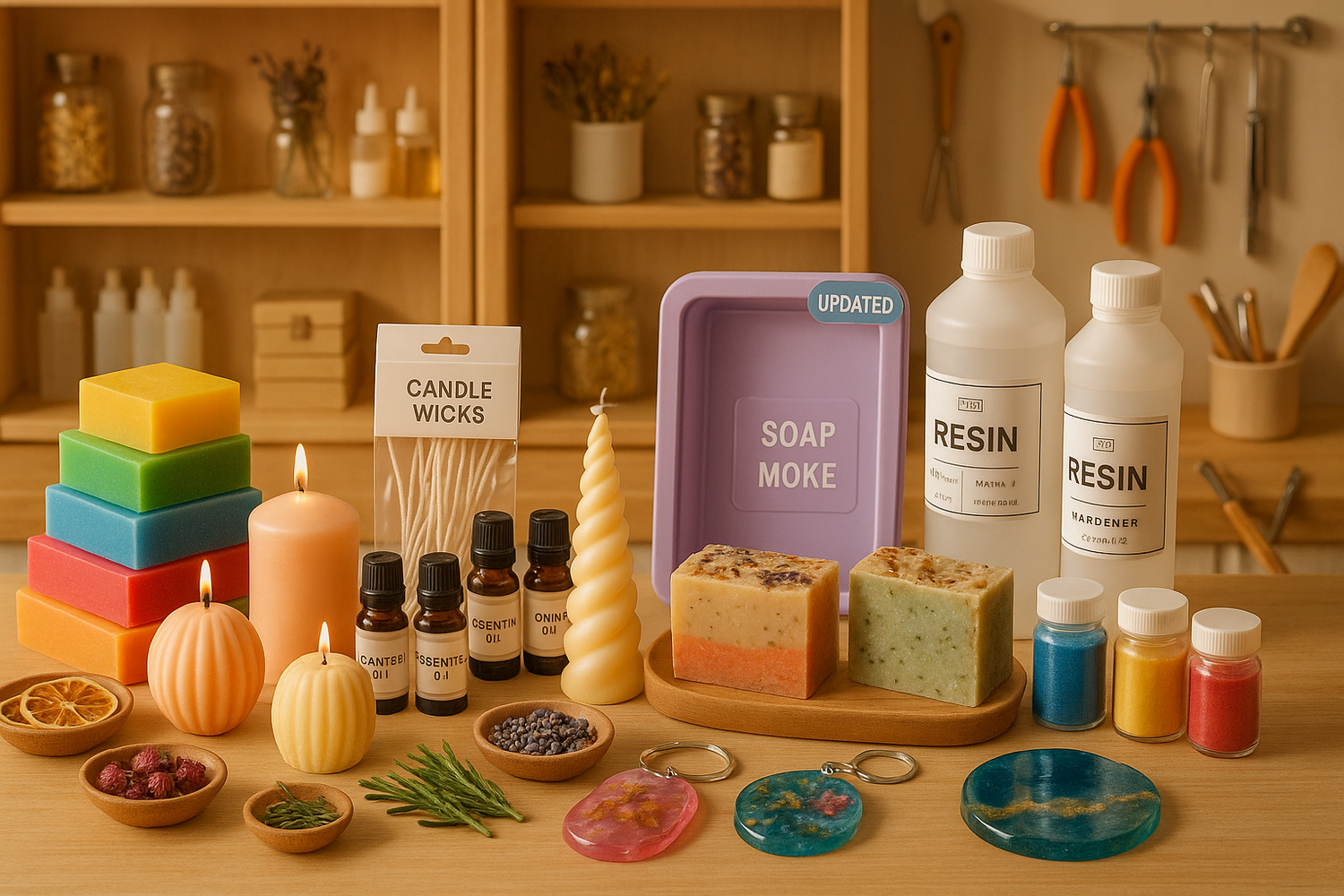 updates (from a shop selling candle making, soap making and resin products).