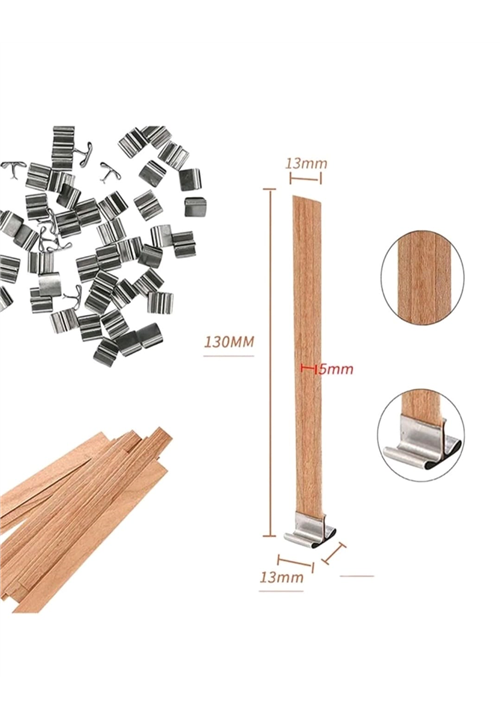 20pcs Wood Chip & Clip Wick Set