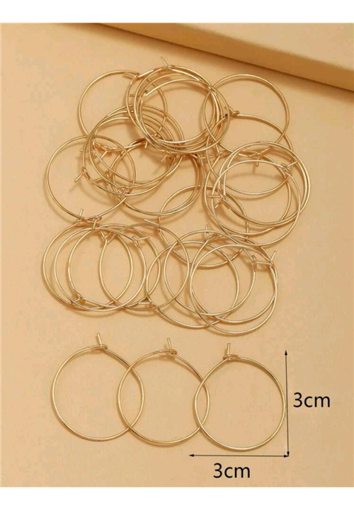 30pcs Gold Hoop Earrings DIY Jewellery Accessory Set