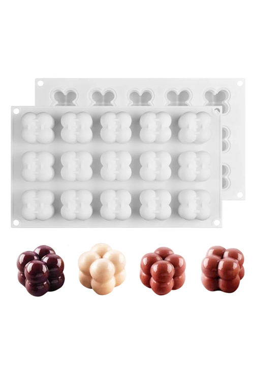 15 Cavity Mini Bubble Cube Candle Mould
