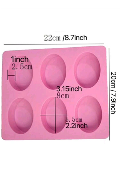 6 Cavity Oval Soap Mould