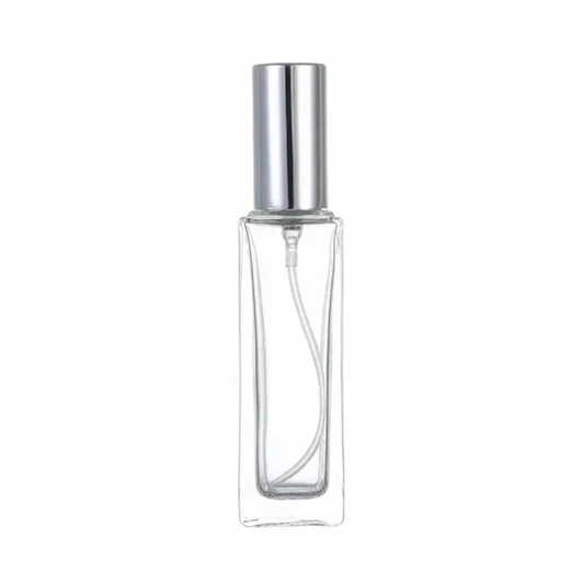 30ml Clear Rectangular Glass Perfume Bottle with Fine Mist Atomizer