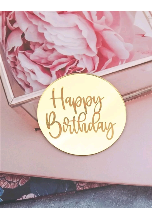 Happy Birthday Round Acrylic Cake Discs 1