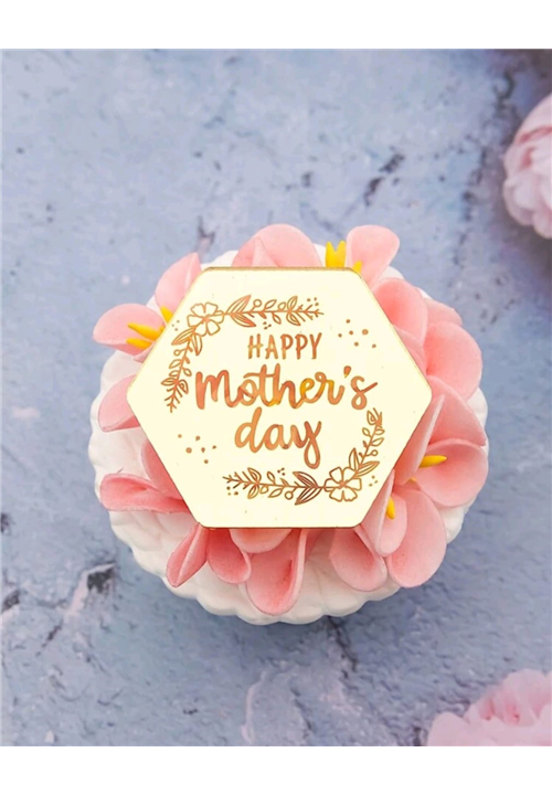 Mother's Day Hexagon Shaped Acrylic Cake Discs