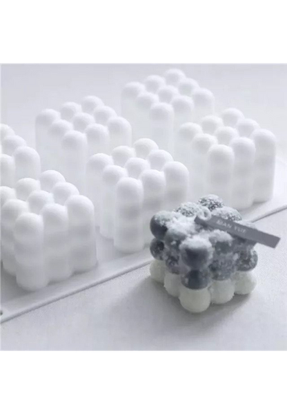 6 Cavity Bubble Cube Candle Mould 1