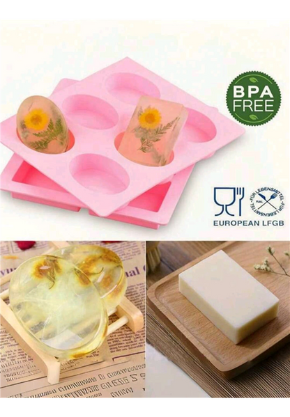 6 Cavity Oval Soap Mould