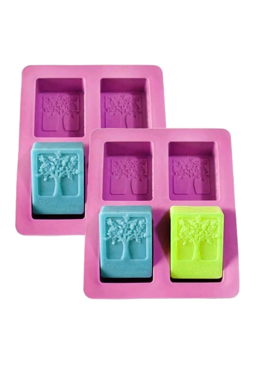 4 Cavity Tree Design Soap Mould