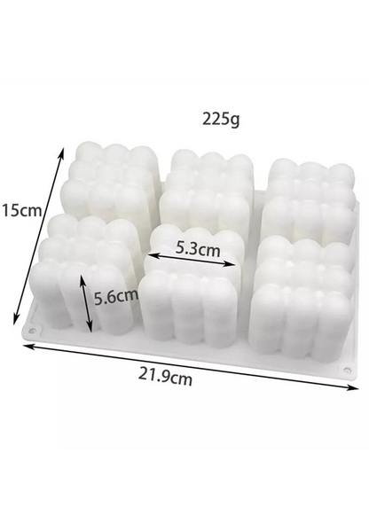 6 Cavity Bubble Cube Candle Mould 1