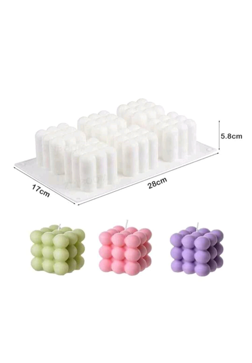 6 Cavity Bubble Cube Candle Mould 2