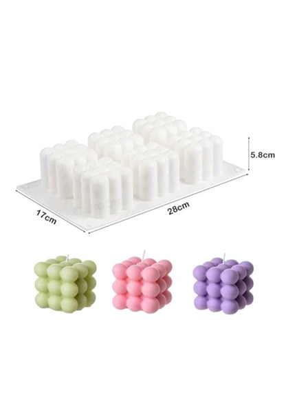 6 Cavity Bubble Cube Candle Mould 2