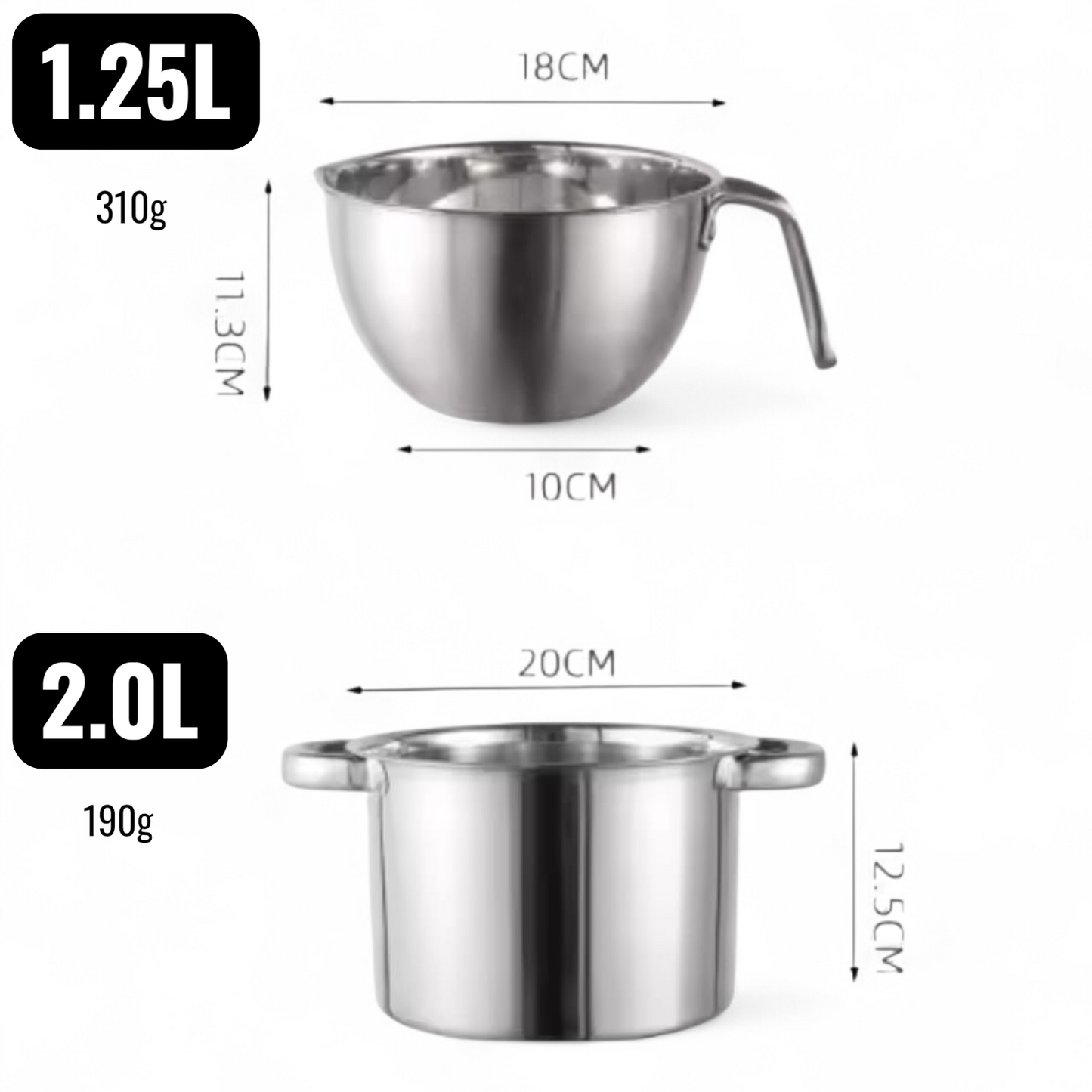 Stainless Steel Double Boiler – 2‑Piece Set