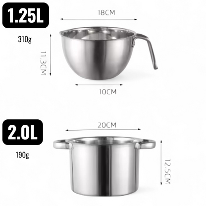 Stainless Steel Double Boiler – 2‑Piece Set