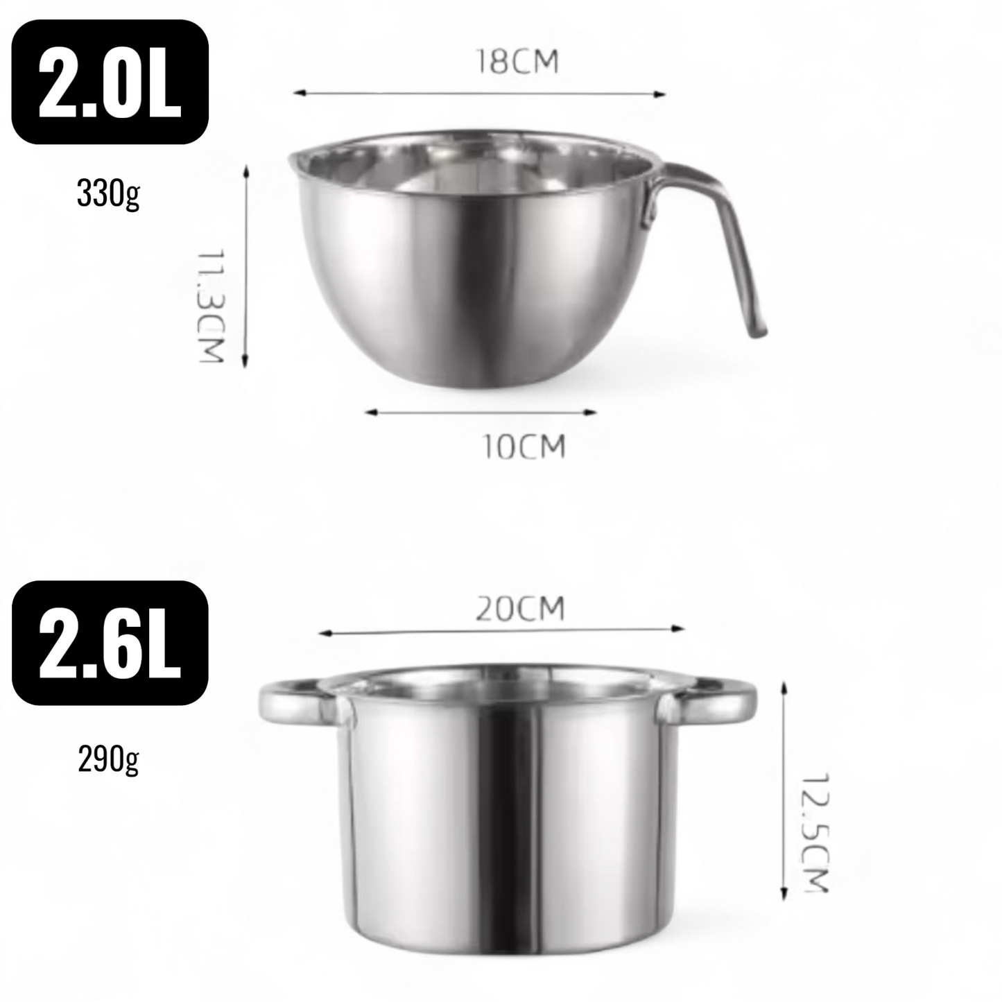Stainless Steel Double Boiler – 2‑Piece Set