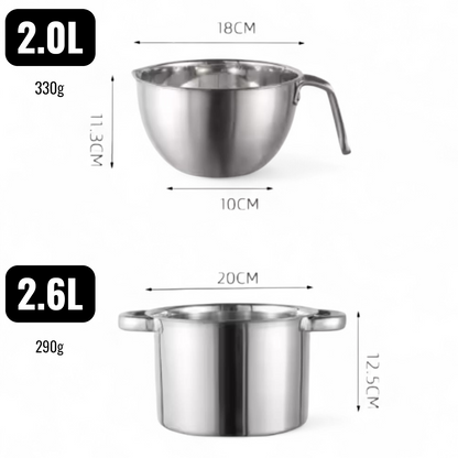 Stainless Steel Double Boiler – 2‑Piece Set