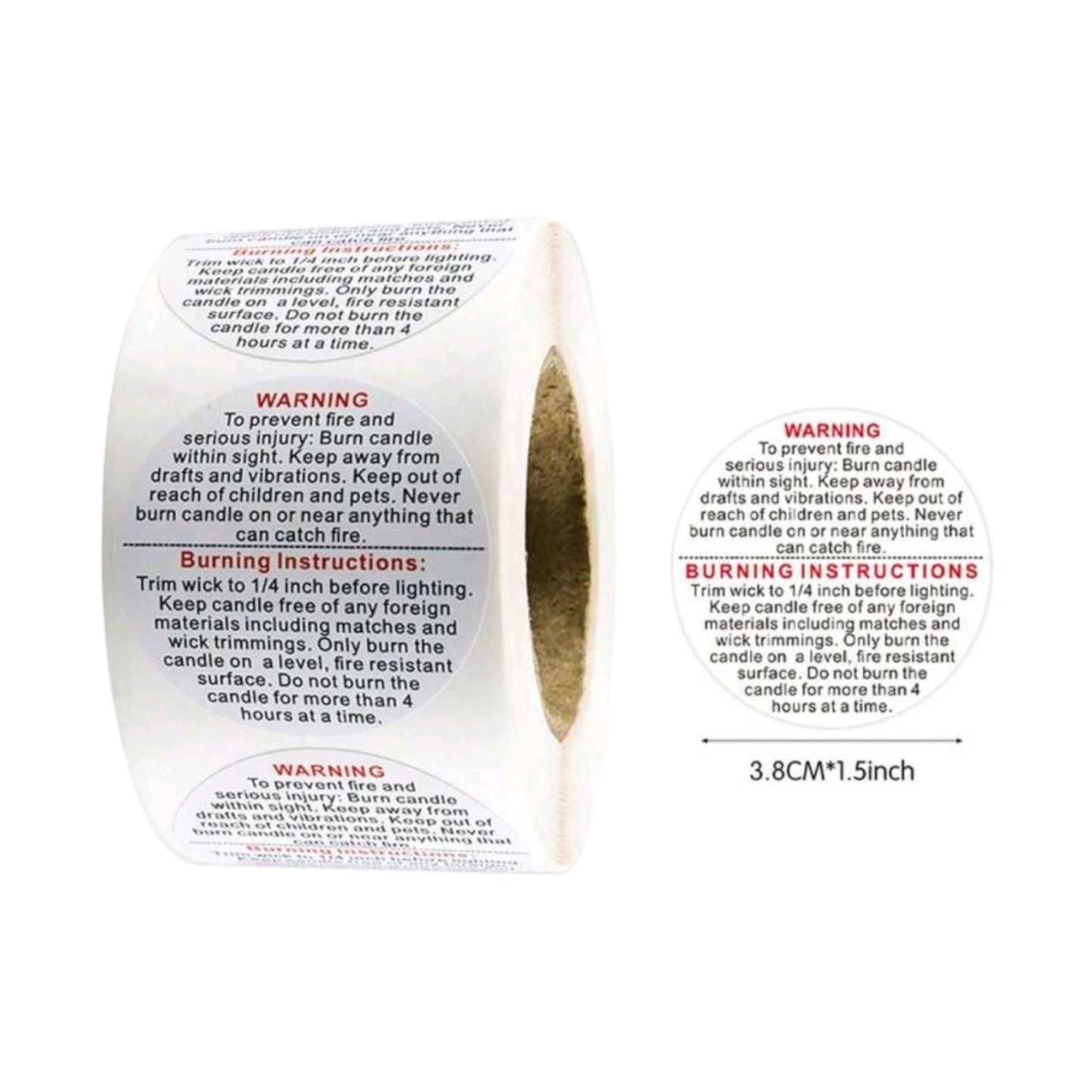Candle Warning Sticker