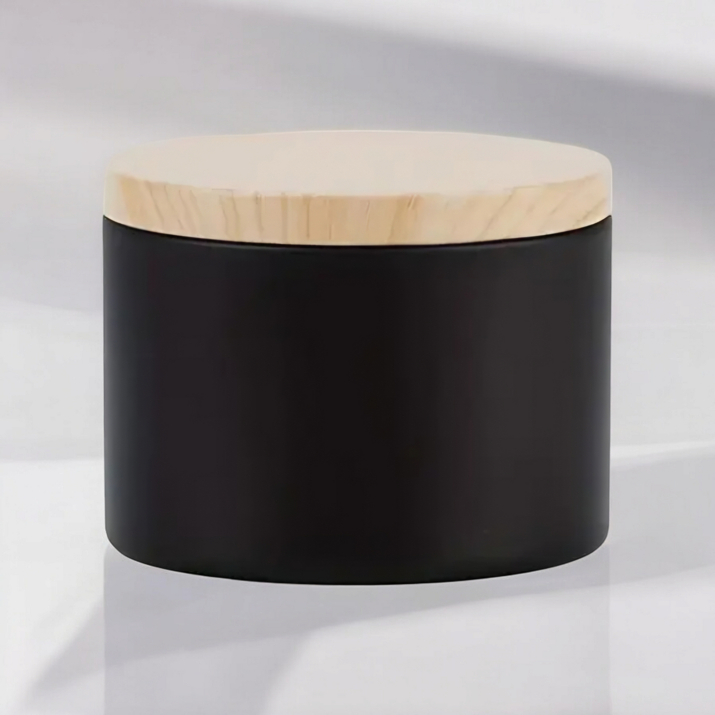 Black Candle Tin with Faux Wood Lid (8oz/240ml)