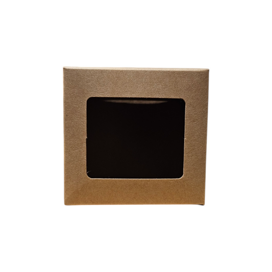 Kraft Candle Box with Window 7.5 x 7.5 x 7.5cm