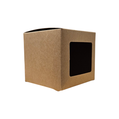 Kraft Candle Box with Window 7.5 x 7.5 x 7.5cm