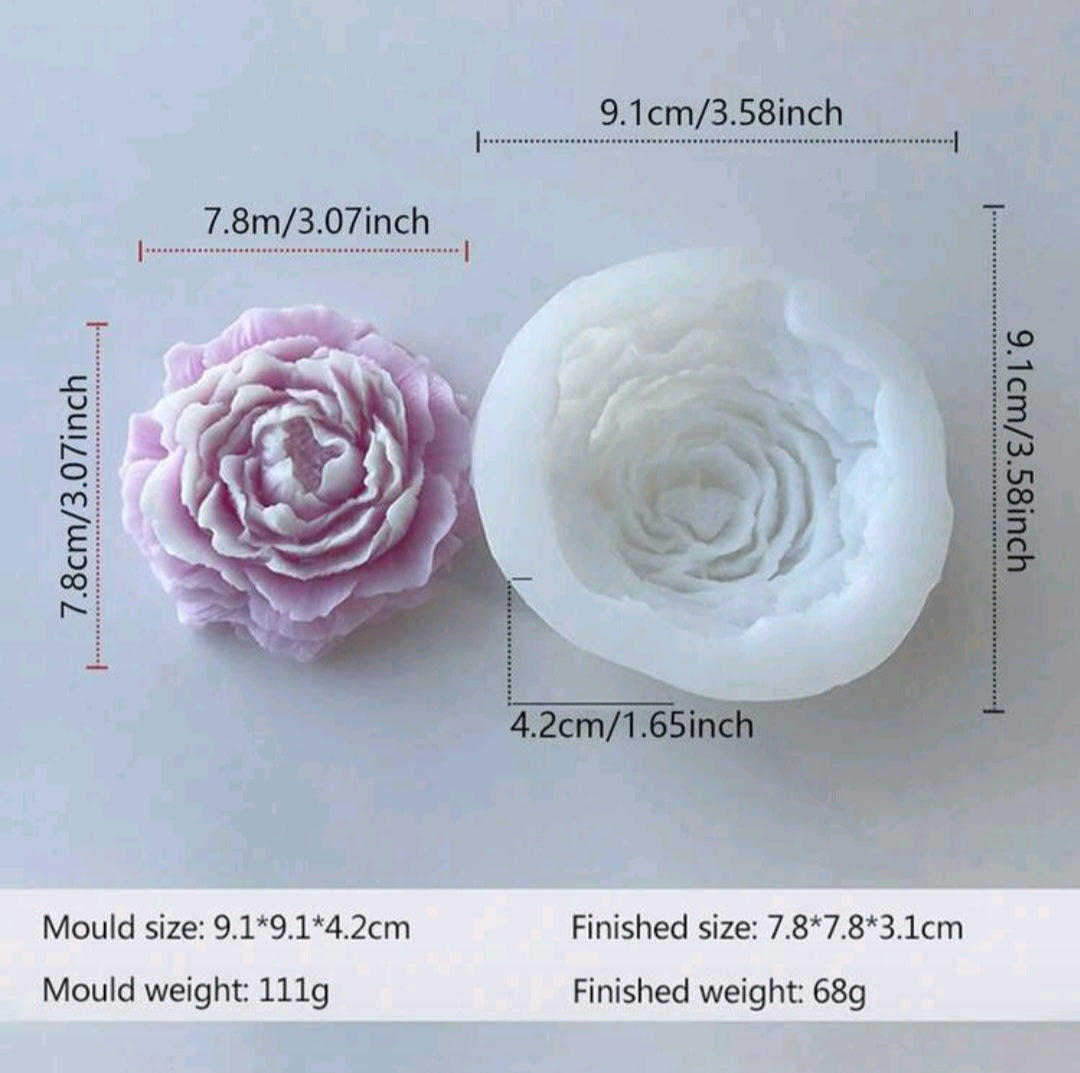 Rose Peony Candle Mould