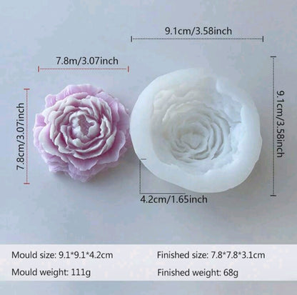 Rose Peony Candle Mould