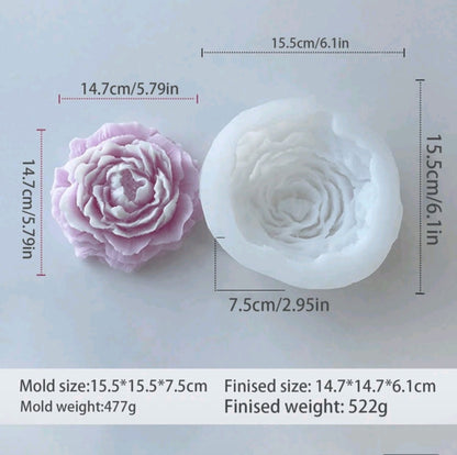 Rose Peony Candle Mould