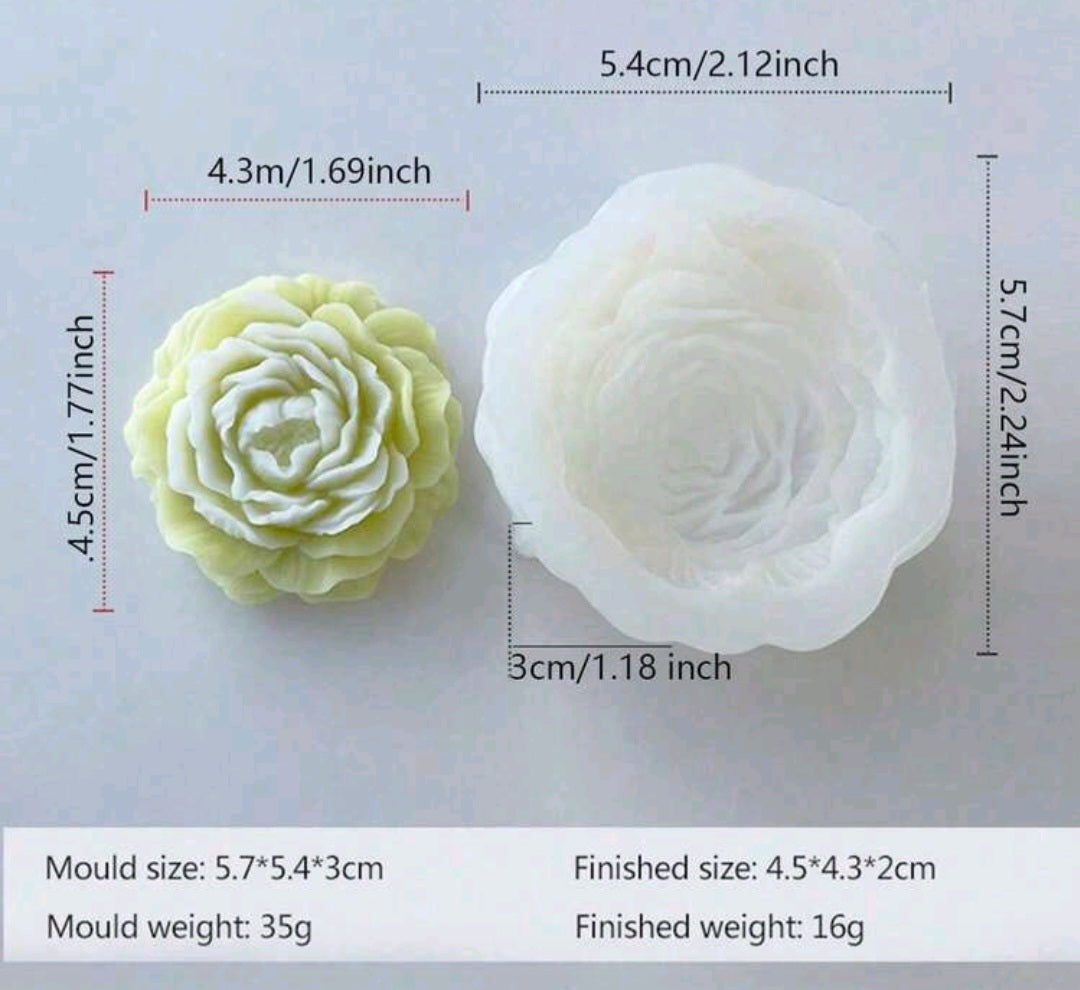 Rose Peony Candle Mould