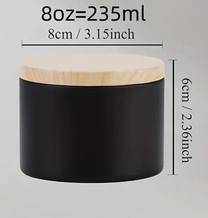 Black Candle Tin with Faux Wood Lid (8oz/240ml)