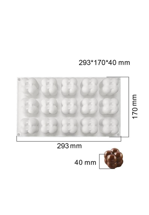 15 Cavity Mini Bubble Cube Candle Mould