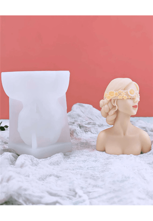 Woman Flower Blindfold Candle Mould