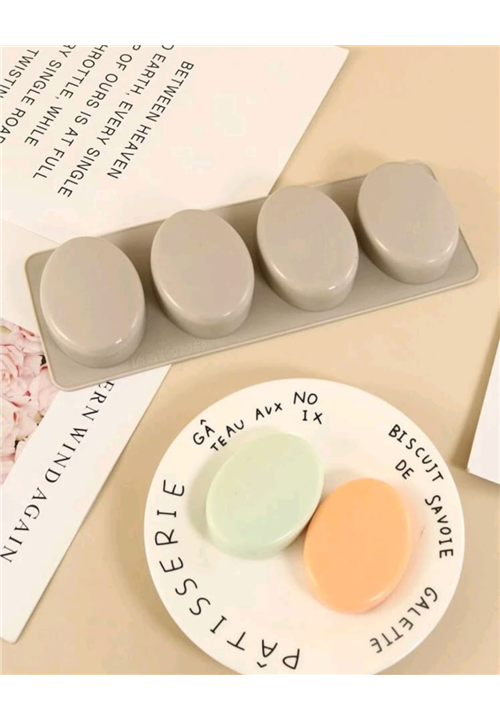 4 Cavity Oval Soap Mould