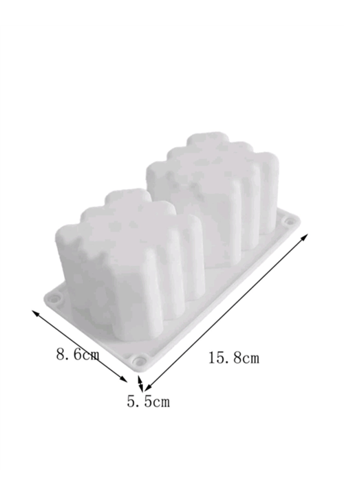 2 Cavity Heart Bubble Cube Candle Mould