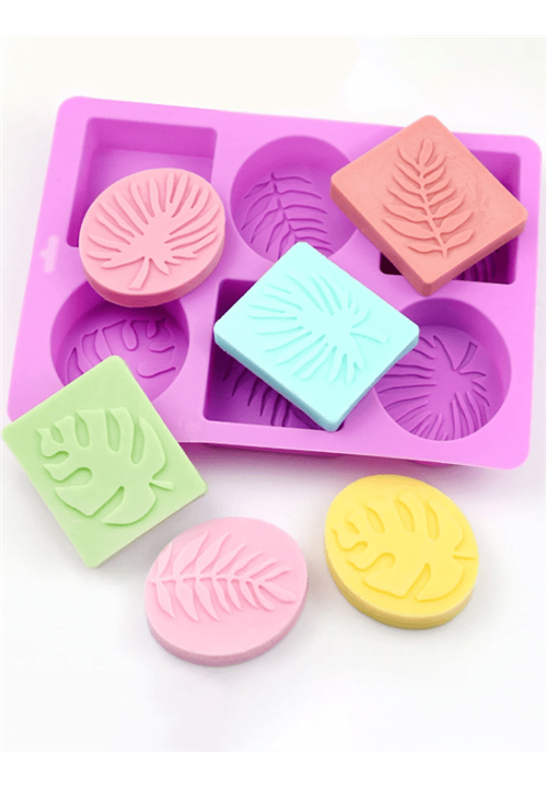 6 Cavity Leaf Design Soap Mould