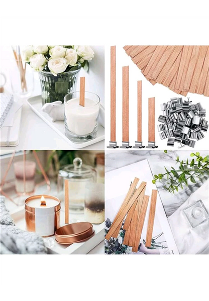 20pcs Wood Chip & Clip Wick Set