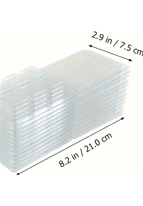 Clear Square Clamshell Wax Melt Mold (6-Cavity)