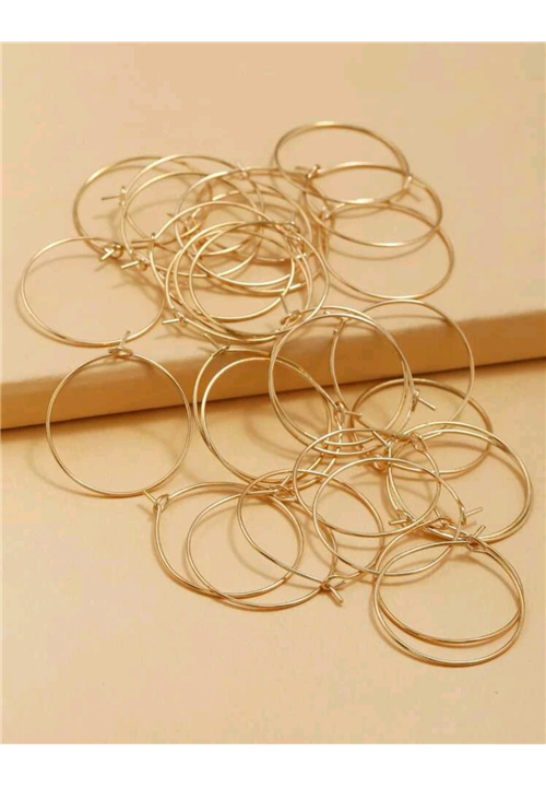 30pcs Gold Hoop Earrings DIY Jewellery Accessory Set