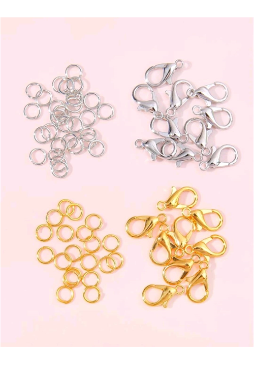 60pcs Gold & Silver Lobster Clasp DIY Jewellery Accessory Set