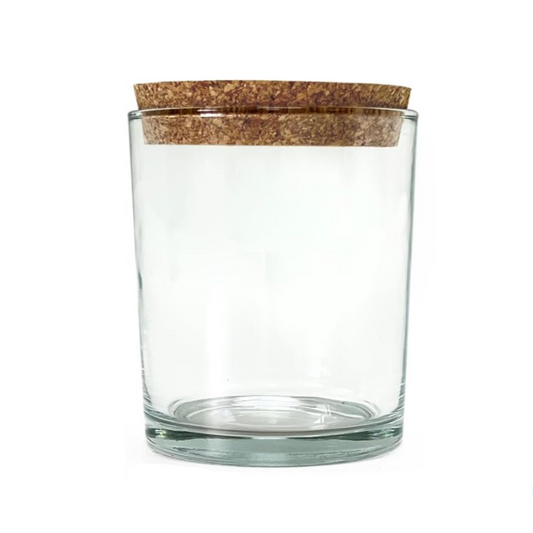 250ml Clear Glass Candle Jar with Cork Lid